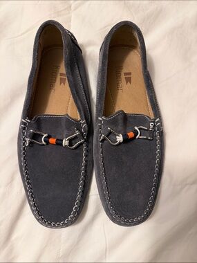 Rionar Men's Suede Bit Loafers - Charcoal